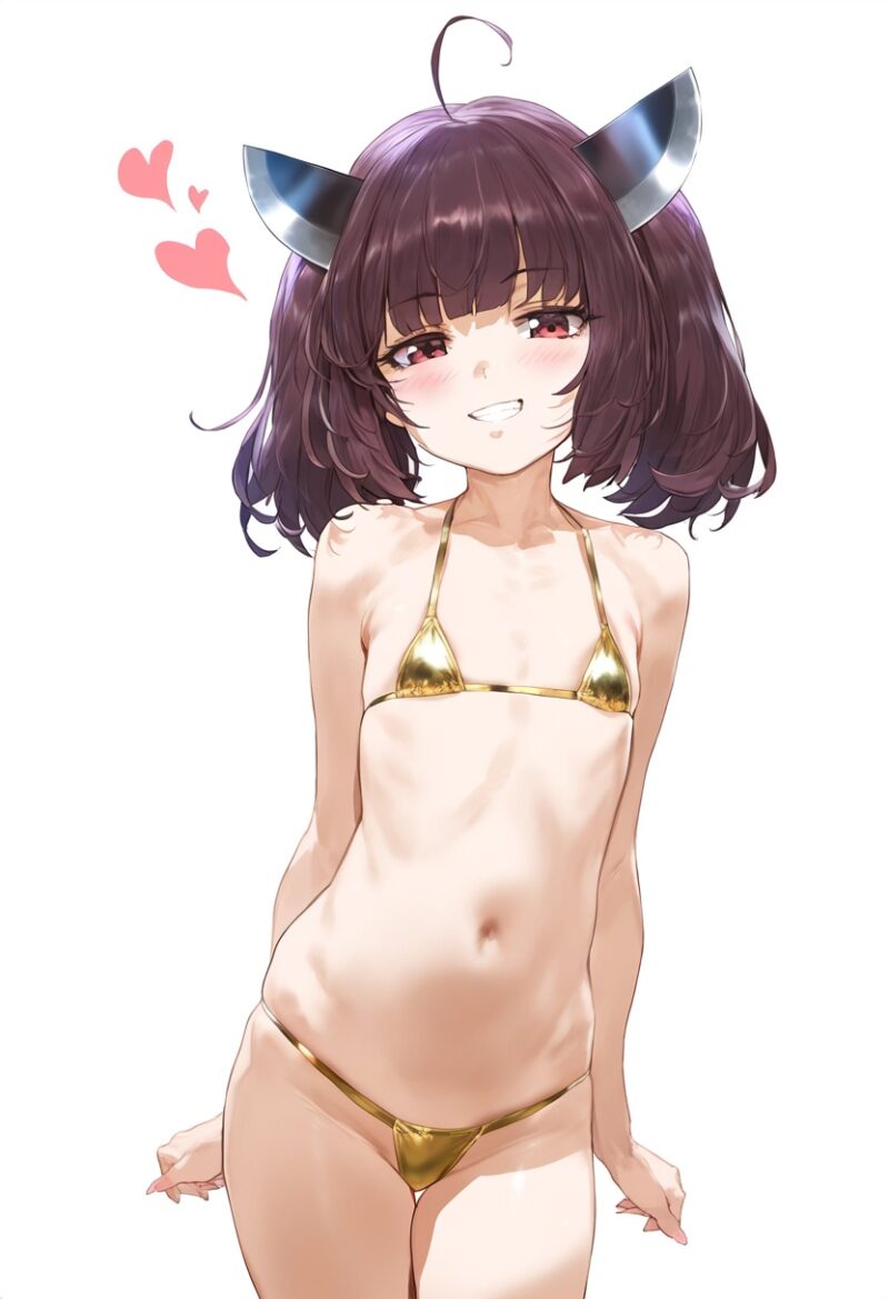 【画像】貧乳＋マイクロビキニとかいう貧乳が巨乳を倒し得る唯一の剣ｗｗｗｗｗ