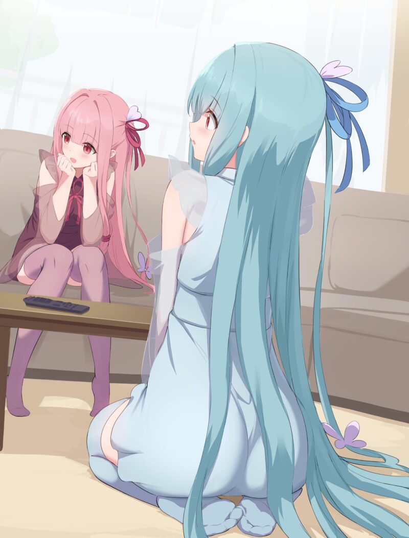 【画像】テレビ見てる女の子たち「わ～・・・すごい・・・」